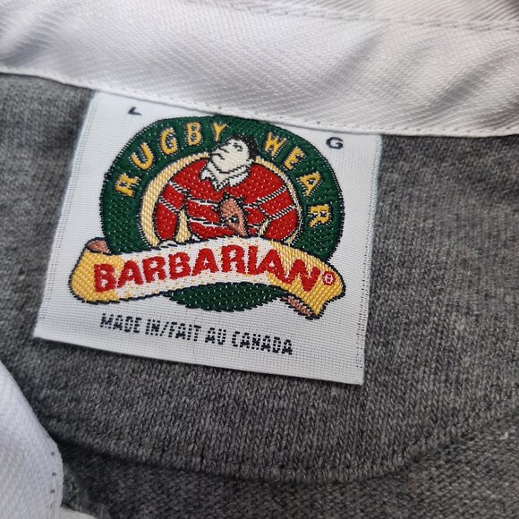 Vintage Rugby Wear Barbarian Men's 100% Cotton Gray and Brown Pullover Sweatshir - Picture 7 of 9